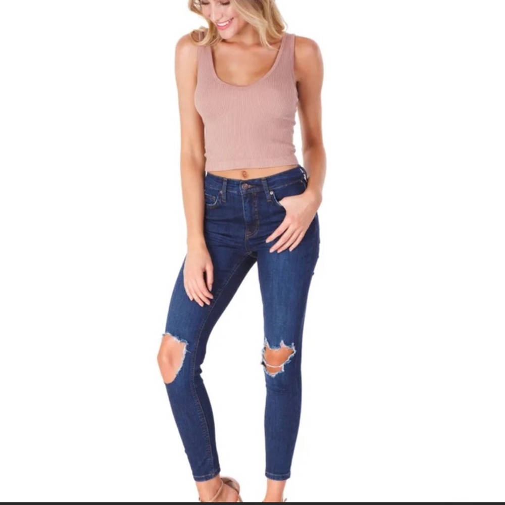 Free People Busted Knees Skinny Distressed Jeans - Size 26